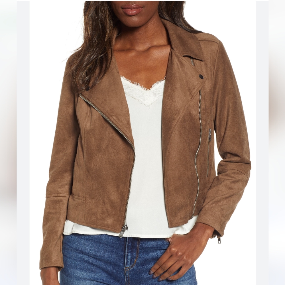 BB Dakota faux suede moto jacket